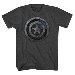Unisex Captain America Blue Shield Graphic Tee Heathered Gray S‎